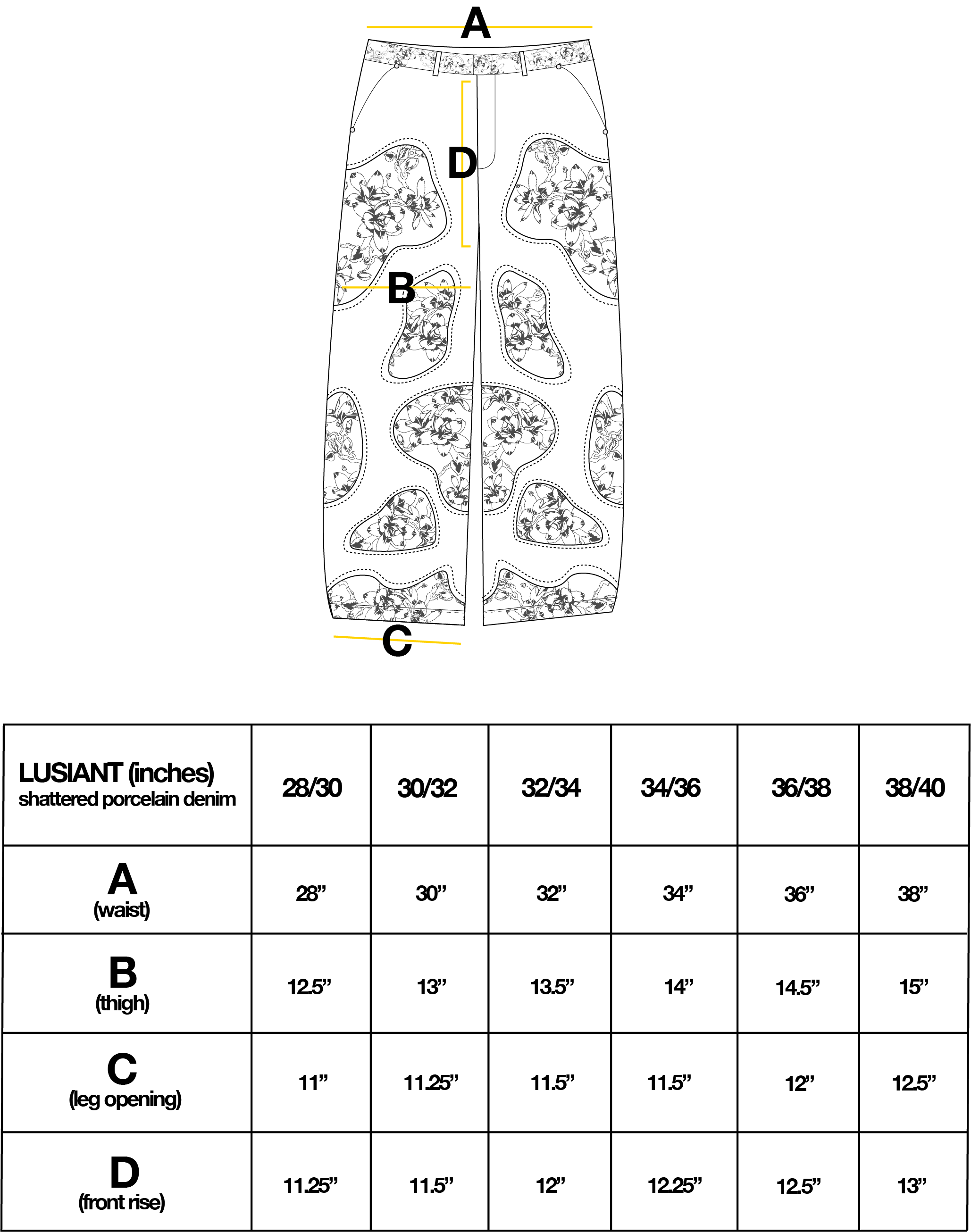 SHATTERED PORCELAIN DENIM (BLACK)